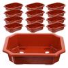 13Pcs Plastic Flower Pots Rectangular Coffee Colored Bonsai With Drainage Holes For Outdoor Garden Decor Planter Boxes