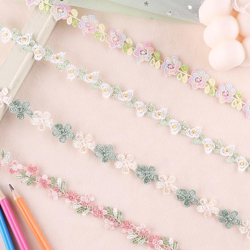 Computer Embroidery Cartoon Flower Color Petal Hand Account Diy Lace Accessories Water Soluble Embroidery Ribbon Cloth Sticker