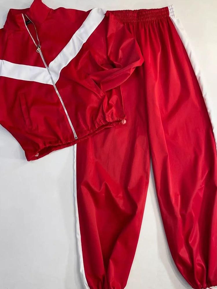 Women's Fashion Casual Color Matching Pullover Long Sleeve Sports Suit