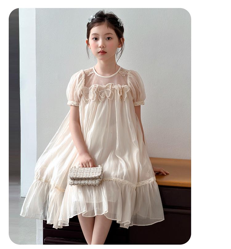 Girls' Dress Summer Dress 2026 New Style Children's Elegant Princess Puff Skirt Girls' Sweet Wind Mesh Skirt