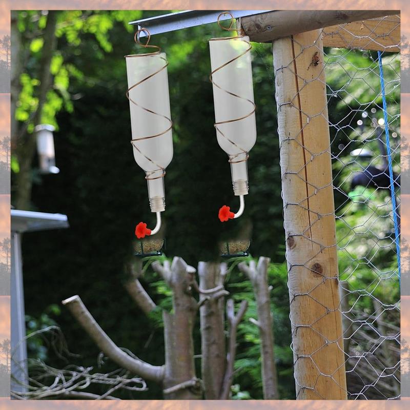 2025 Trend 6Pcs Hummingbird Feeder Tubes And Stoppers With Red Floral Tip For Outdoor Making Your Own Bird Feeders