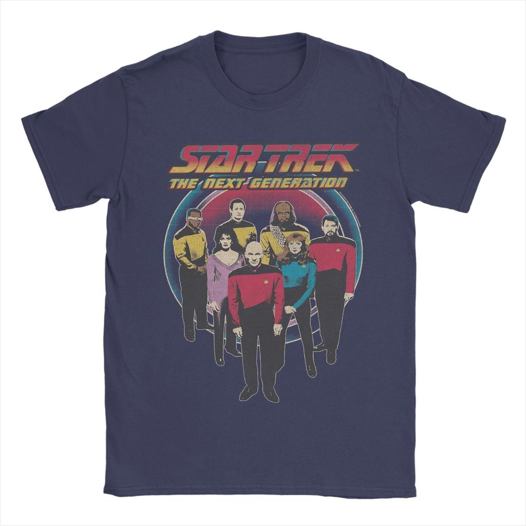 Stars Treks The Next Generation 100% Cotton T-Shirts  Fashion for Men's Summer Y2K Retro Printed Short Sleeve Clothing