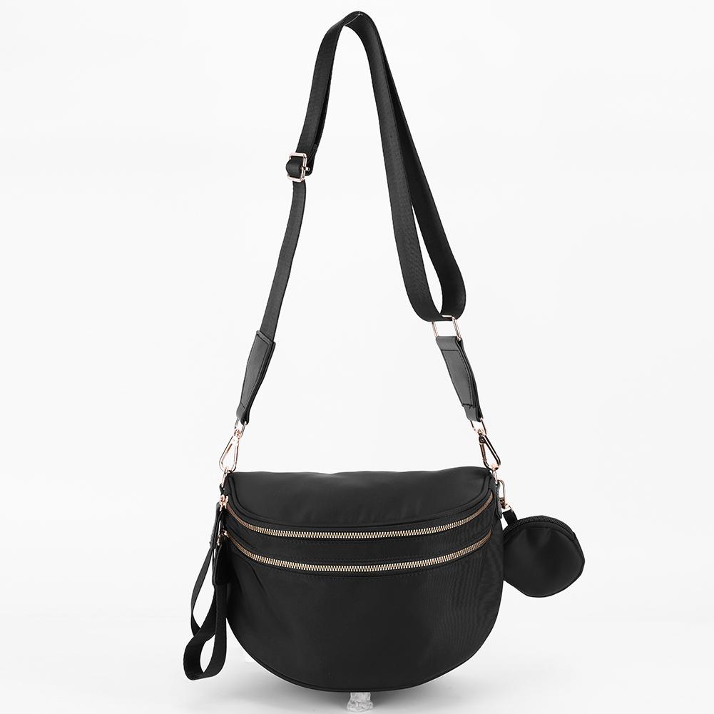 Borse a tracolla retrò da donna Marsupio in nylon Borsa a tracolla alla moda Marsupi neri Marsupio da vita Borsa da petto con custodia per auricolari