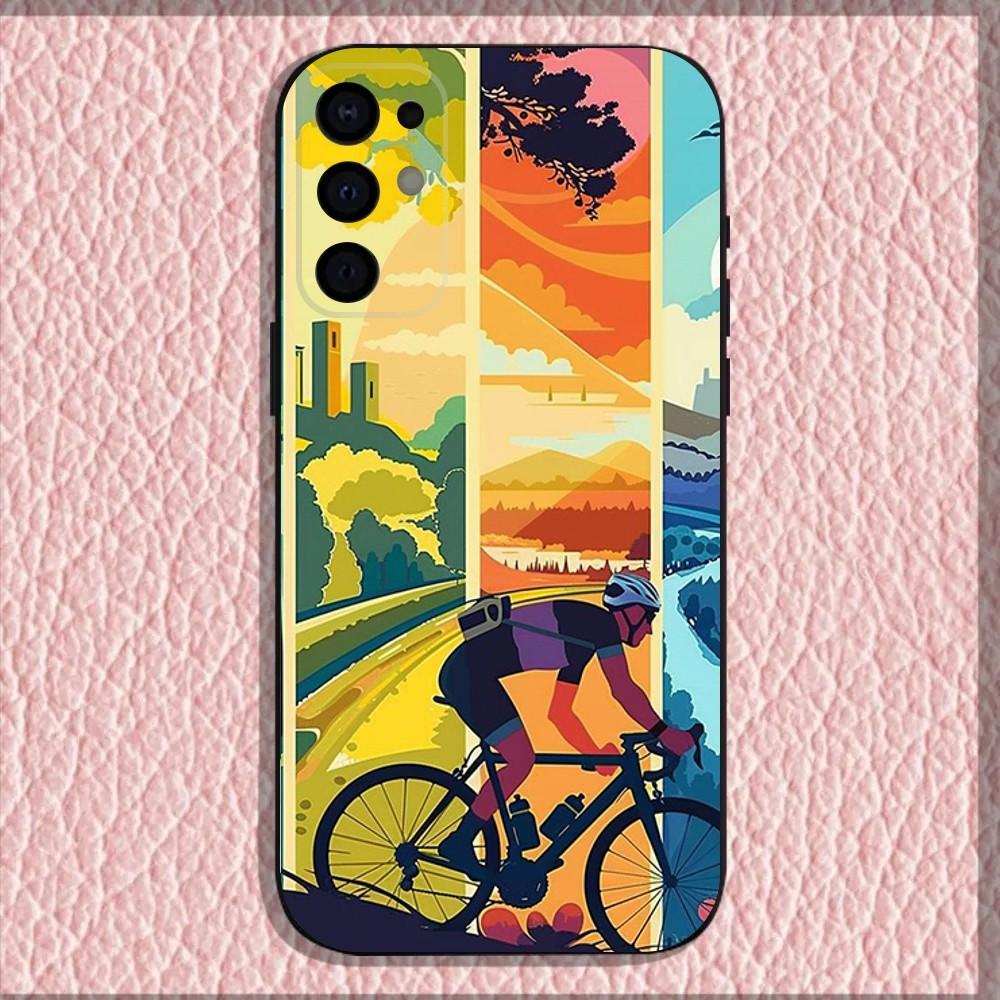 T-Tour De France Bicycle Exercise Phone Case For Samsung S25,S24,S21,S22,S23,S30,Ultra,S20,Plus,Fe,Lite,Note,10,9,5G Black Cover