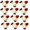 Indian Traditional Mogra & Red Rose Flower Gajra for Hair & Hand Pack of 12
