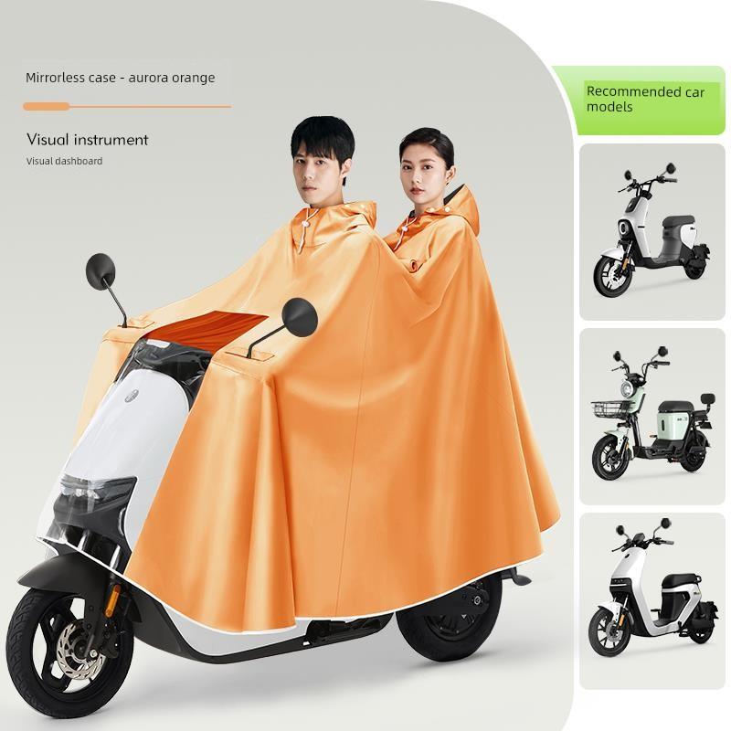 Electric Motorcycle Raincoat for One Person, Women's Small-Sized, Long Full-Body Raincoat for Heavy Rain, Men's Double-Person New Style Rain Poncho