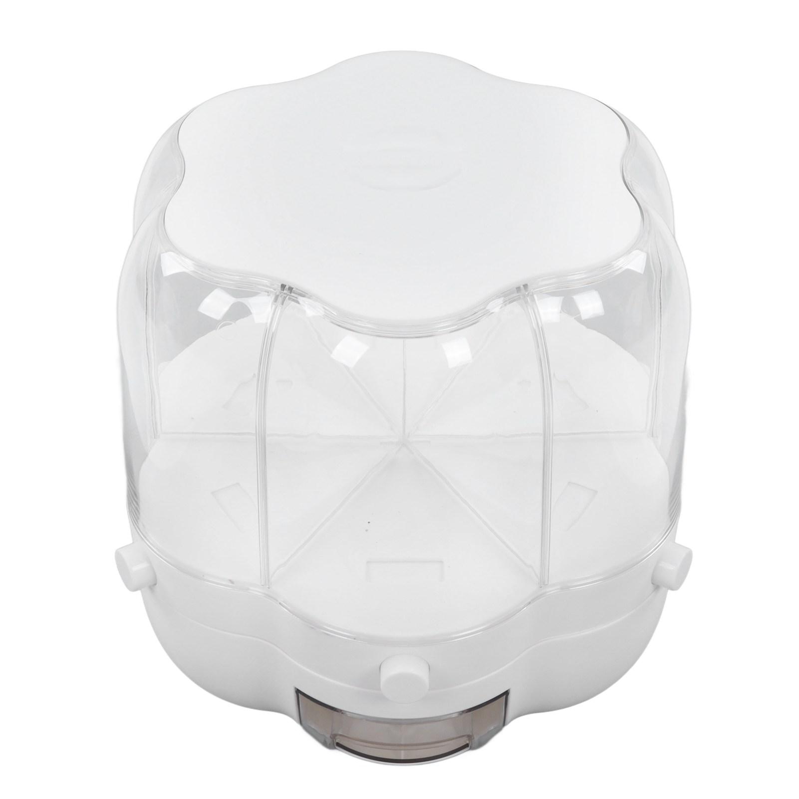 

Rice Dispenser Box Container 6 Compartments Rotating Large Capacity for Home Kitchen White 6.5kg 14.33lb