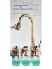 Elegant European-Style Brass Kitchen Faucet with Pull-Out Sprayer for Hot and Cold Water
