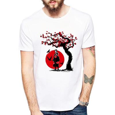 Asijská velikost Japonsko Anime Naruto Tričko Kreslený potisk Uchiha Kakashi Hatake Naruto Tričko Letní Krátký rukáv
