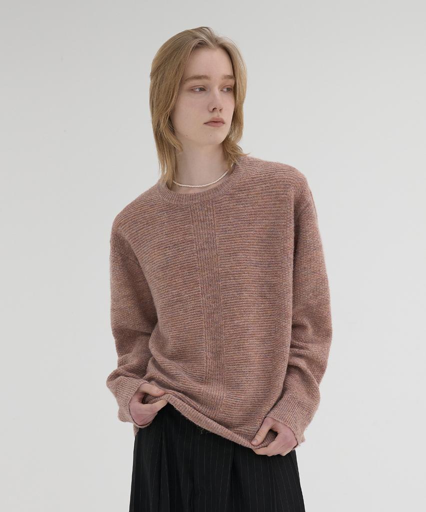 KNOUUN Hairy Melange Knit (Dusty Coral)