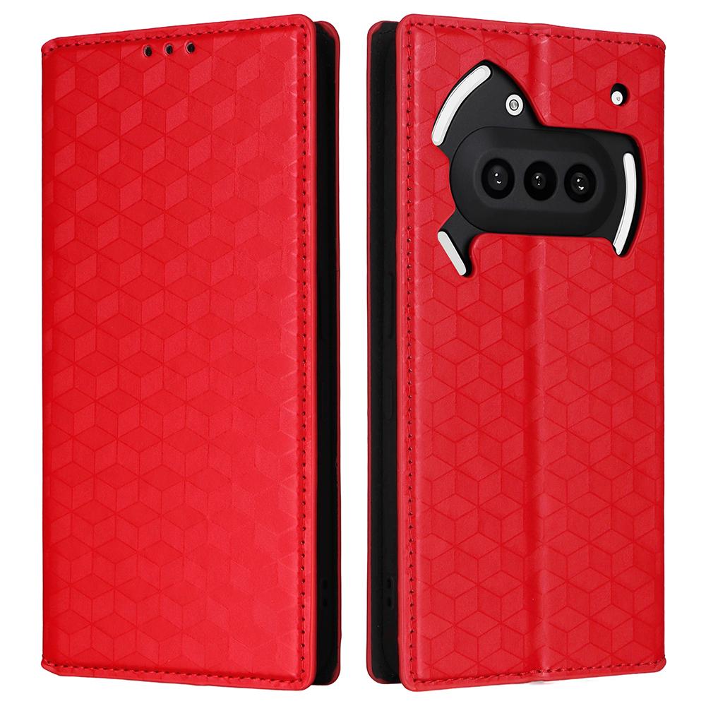 For Nothing Phone (3a) Case Wallet Rhombus Imprinted Leather Phone Cover