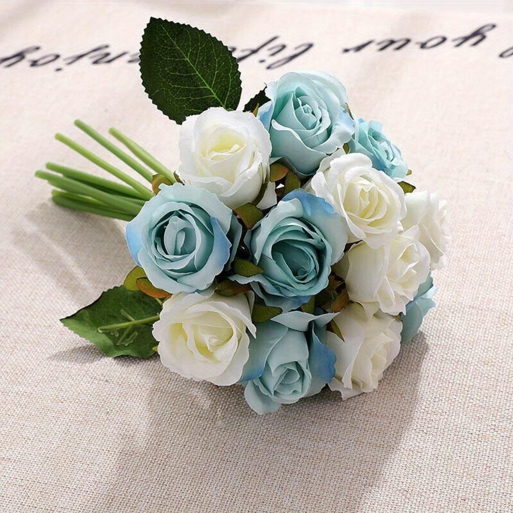 Elegant Home Decor 6-Head Artificial Rose Flower Bouquet, Perfect for Wedding, Parties, Holidays, and Birthdays