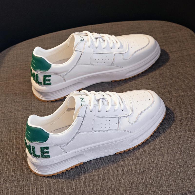 Małe białe buty damskie ze skóry naturalnej, wiosenne, nowe, płaskie, uniwersalne, wybuchowe, białe, codzienne trampki, damskie, sportowe buty