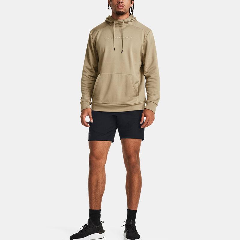 Under Armour Fleece Solid Color Hoodie Men Hoodies Khaki 1379744-299