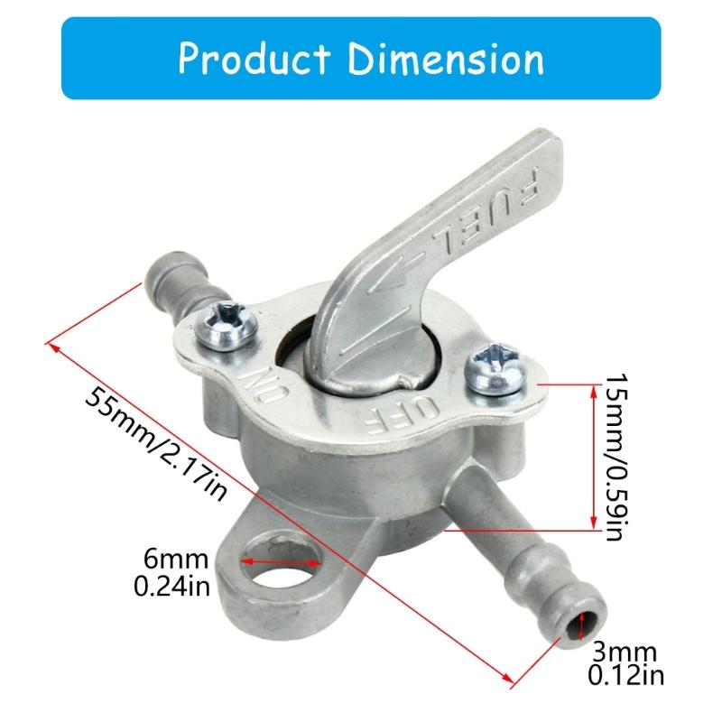 Inline Gas Fuel Petcock Shut Switch 6mm Motorcycle Inline Fuel Tanks Tap Valves On Offs Switch Universal for ATV