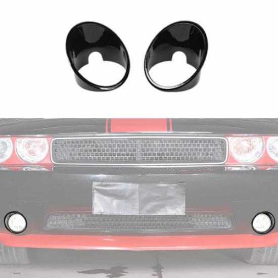 Exterior Both Sides Front Fog Light Lamp Covers for Dodge Challenger 09-14 Black