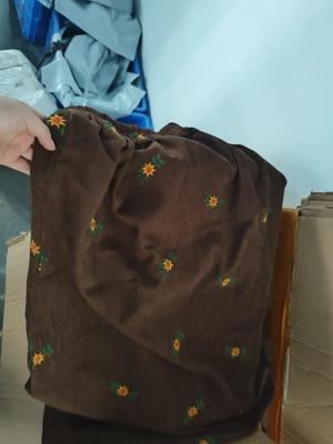 Fustă lungă din denim spălat, brodată, cu bretele largi