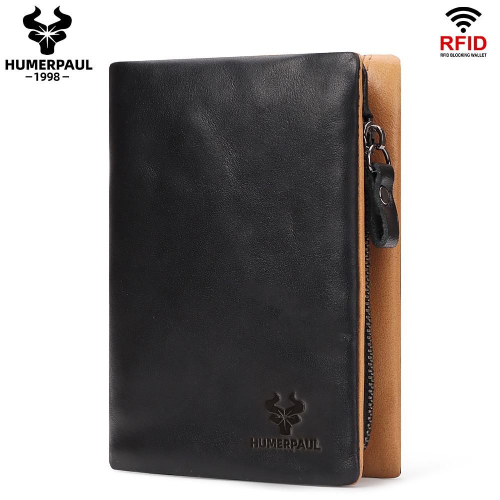 Humerpaul Ladies Wallet First Layer Cowhide Wallet Multi-card Slot Coin Purse with Photo Window Card Holder