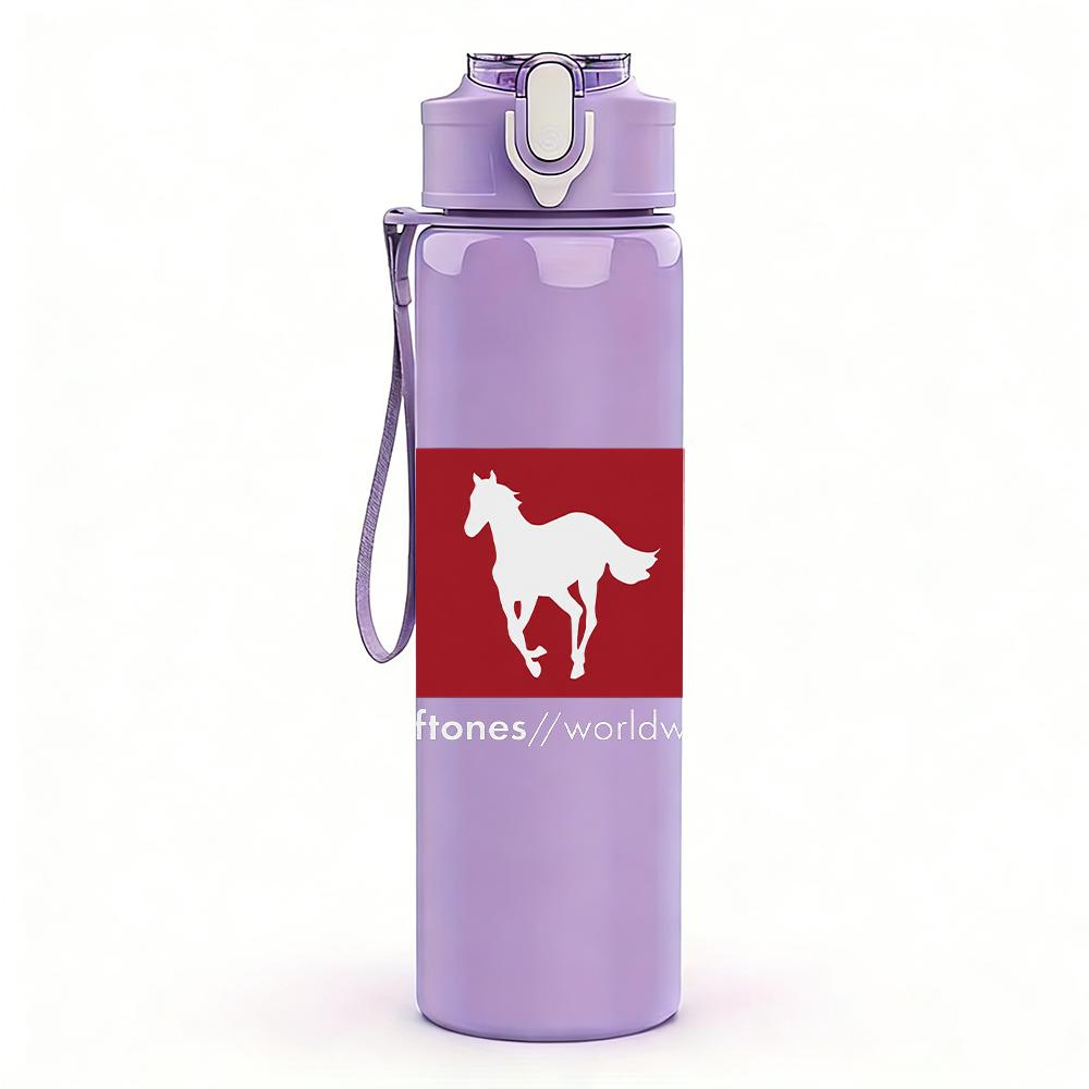 1PC Red Horse Minimalist Western Flag Print 750ml Portable Sports Water Bottle Leakproof Gym Outdoor Travel Drink Cup