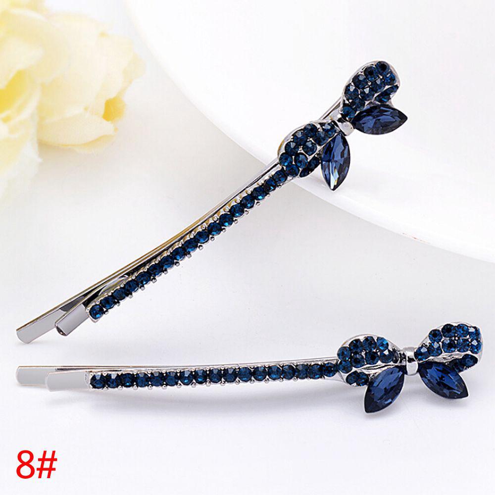 Flowers Shaped Women Girls Barrette Hairpin Bling Headwear Edge Clamp Crystal Rhinestone Hair Clip