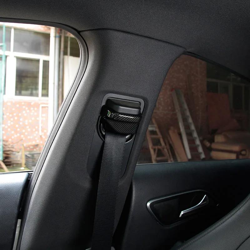 ABS Carbon Fiber Texture/Chrome Car Seat Safety Belt Cover Trim For Mercedes Benz B CLA GLA Class W117 C117 W246