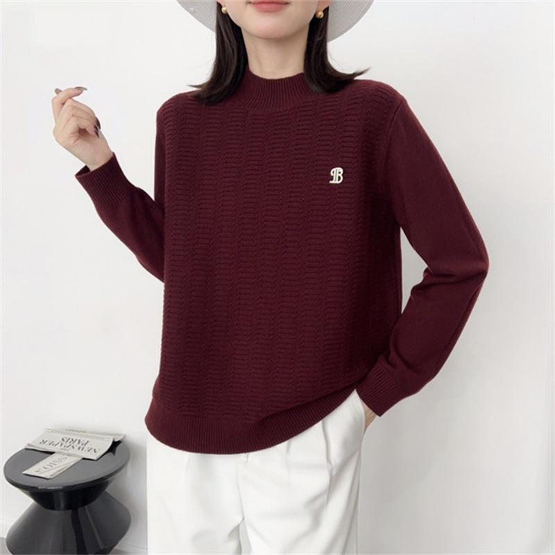 

Semi-turtleneck high-end design sweater women s bottoming sweater autumn and winter new casual fashion knitted sweater one size fits all