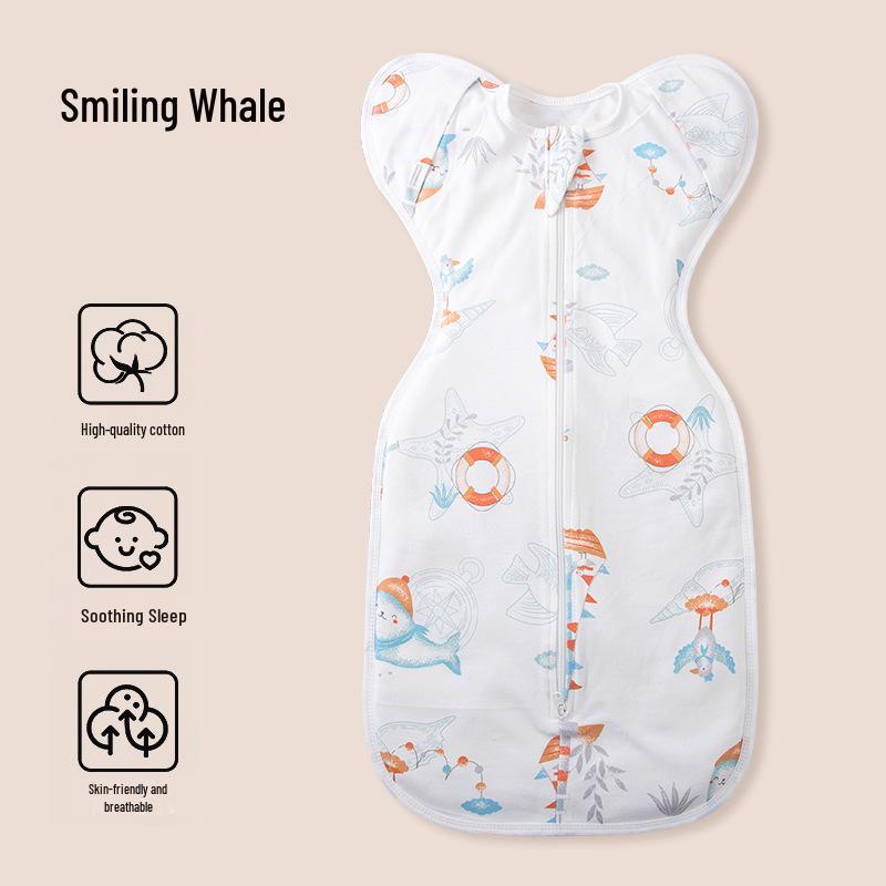 Pure Cotton Newborn Surrender Style Swaddle Wrap - Anti-Kick Sleeping Bag for Spring, Summer, Autumn