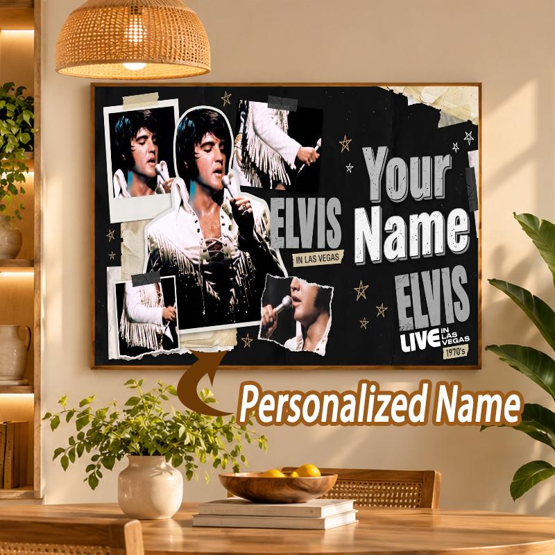 Custom Name Elvis Presley 5D Diamond Painting Personalized Full Drill Diamond Art Kit Gift