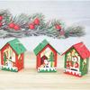 20PCS Christmas Decorations Creative DIY Assembled Cabin Painted Luminous House Christmas Tree Hanging Christmas Hut Ornaments