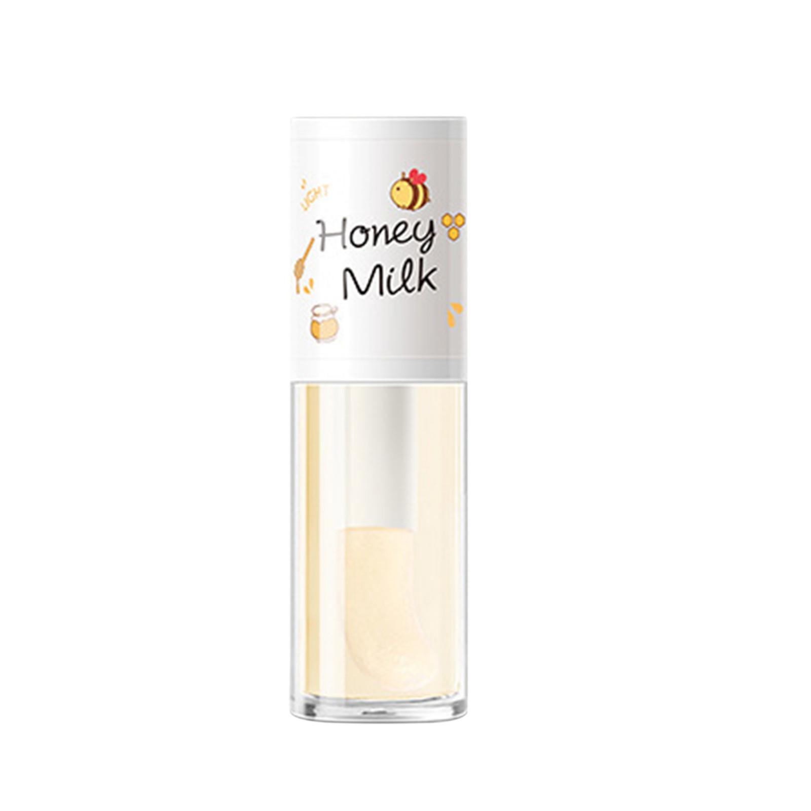 

Бальзам для губ с медовым молоком, увлажняющий ночной бальзам для губ, стойкое увлажнение на 12 часов, нежное отшелушивание 5 мл One Size белый