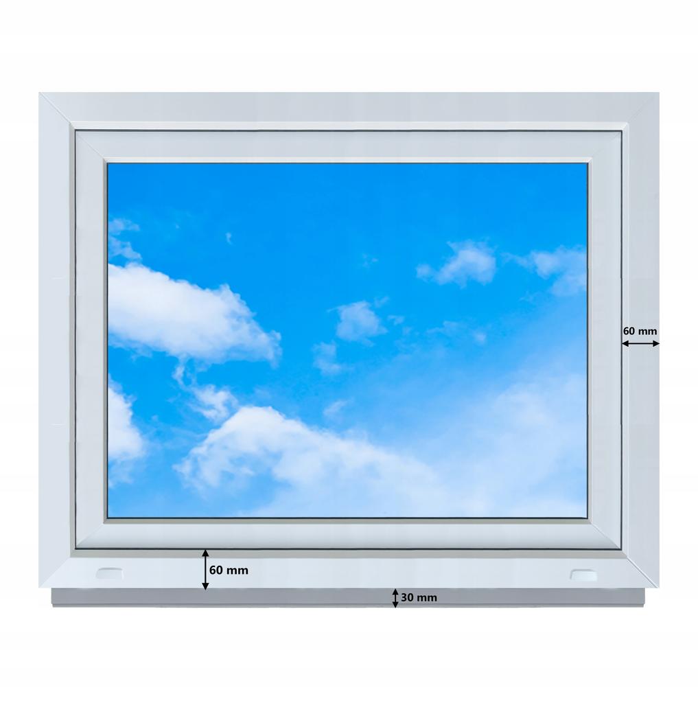 Finestra in PVC Bianca 100X80 Sinistra, Nuova 1000X800 Mm Apribile-Vasistas Bivetro