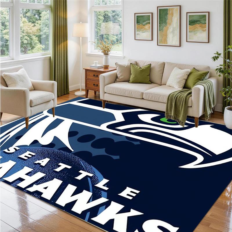 Seattle Seahawks Design Crystal Velvet Rug Soft Decorative Mat for Bedroom Entrance