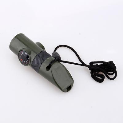 Neues 7-in-1 Camping-Überlebenspfeife Kompass Thermometer Taschenlampe Lupe Kit