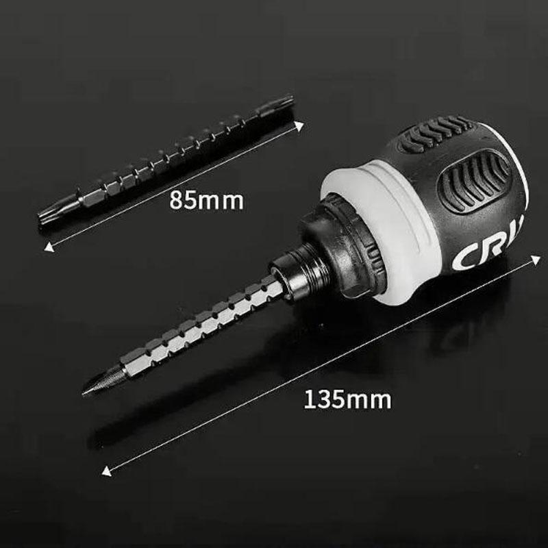 Set Șurubelniță cu Clichet Formă Scurtă Cap Ridichi Duritate Mare Economisire Muncă Multifuncțional Dublu Scop