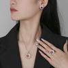 Jewelry Copper Bottom Gold-Plated Simulation Red Corundum Temperament Light Luxury Suit Female 10-8Mm