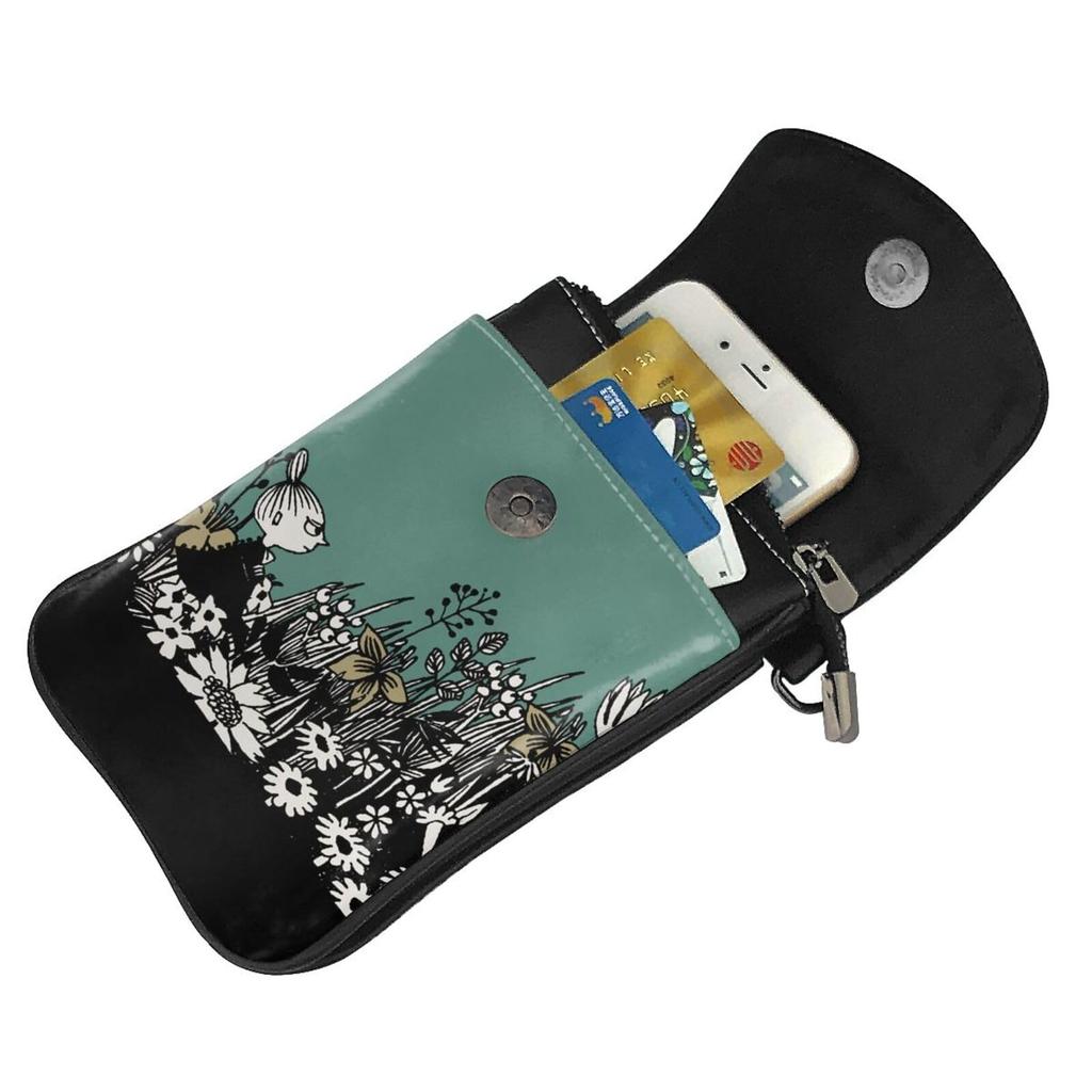 Moomin Little My smartphone originální pro ženy a Tato lehká kapsička na smartphone je oblíbená a roztomilá kapsička vysoká x široká x 4 cm [MINIER], kůže,