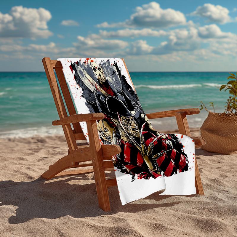 Ultra-Soft Beach Towel with Halloween horror Theme,Ideal for Pool - Camping, Diving - Perfect Travel Essential, Vibrant Beach Towel.