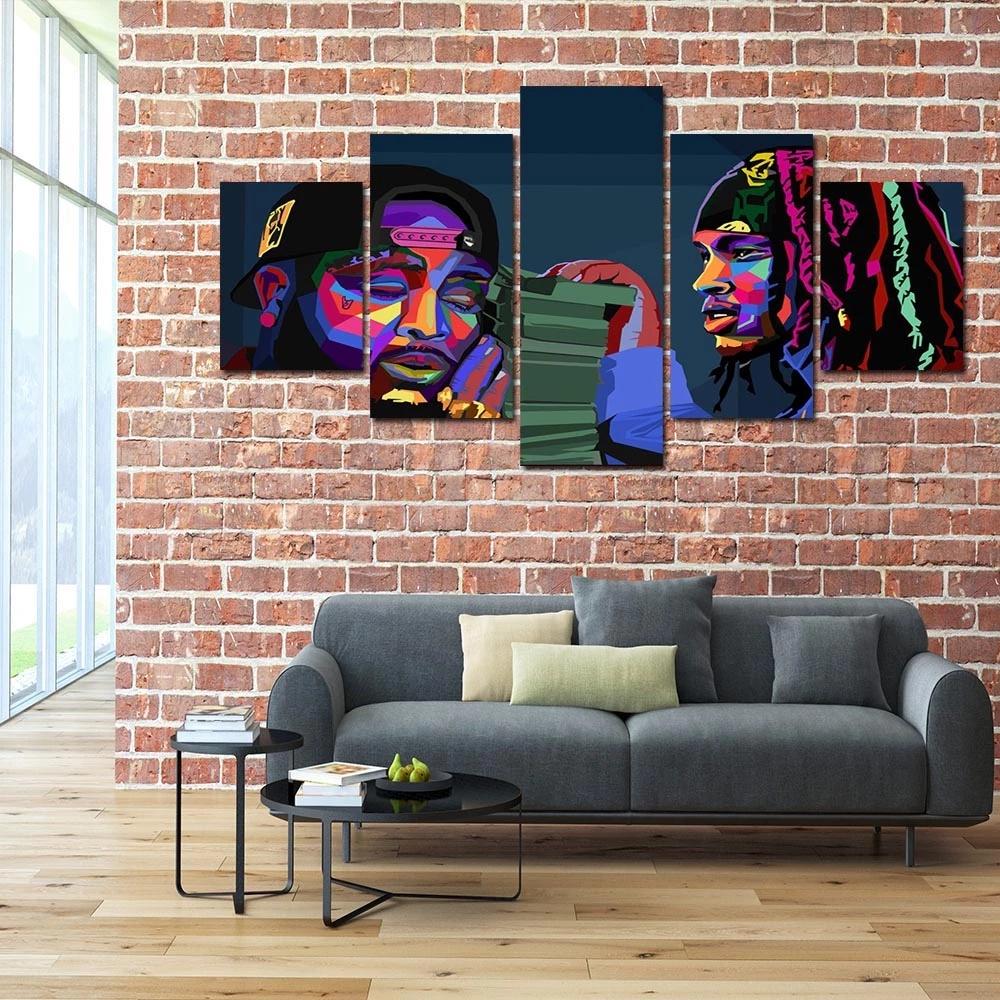 Stampe su Poster Pittura su Tela Artistica 5 Pezzi Lil Peep Quadri da Parete Stile Moderno Soggiorno Decorazione per la Casa Senza Cornice Modulare