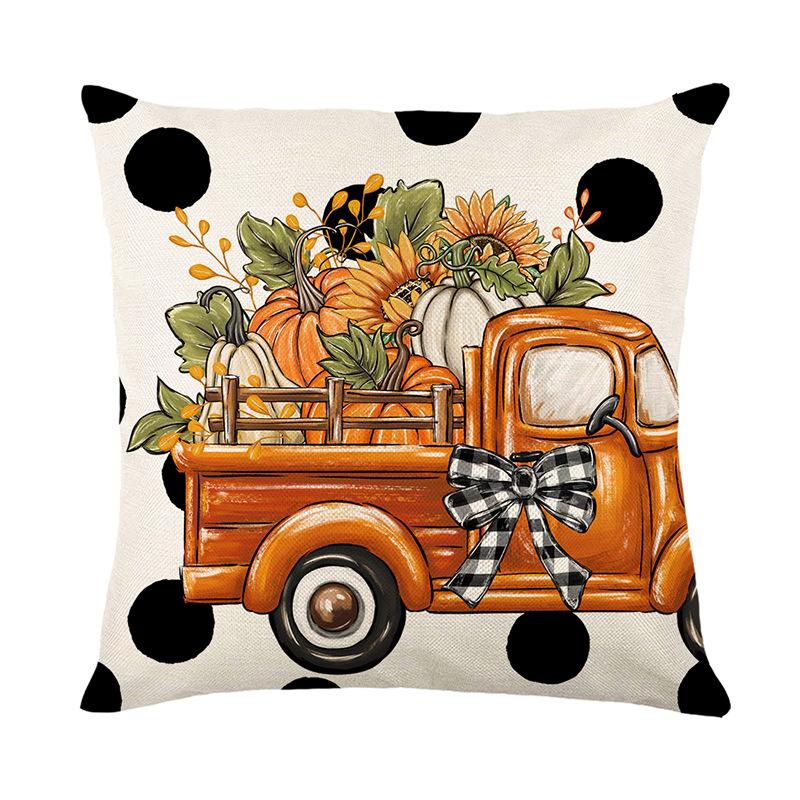 

Halloween Pumpkin Letter Printed Cushion Cover Holiday Decoration Sofa Cushion Cover Bedroom Bedside Cushion Cover 45 * 45Cm (without pillow core)