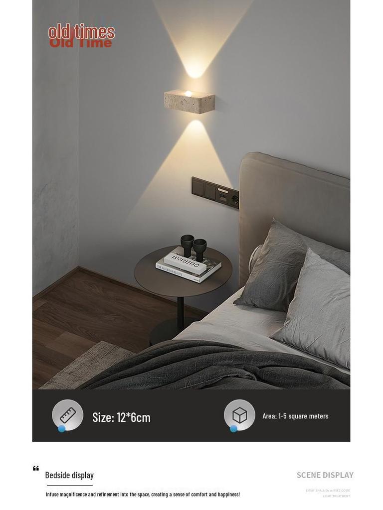 Yellow Dongshi Stone Wall Lamp: Up/Down Villa, Hotel, Bedroom Mood Spotlight