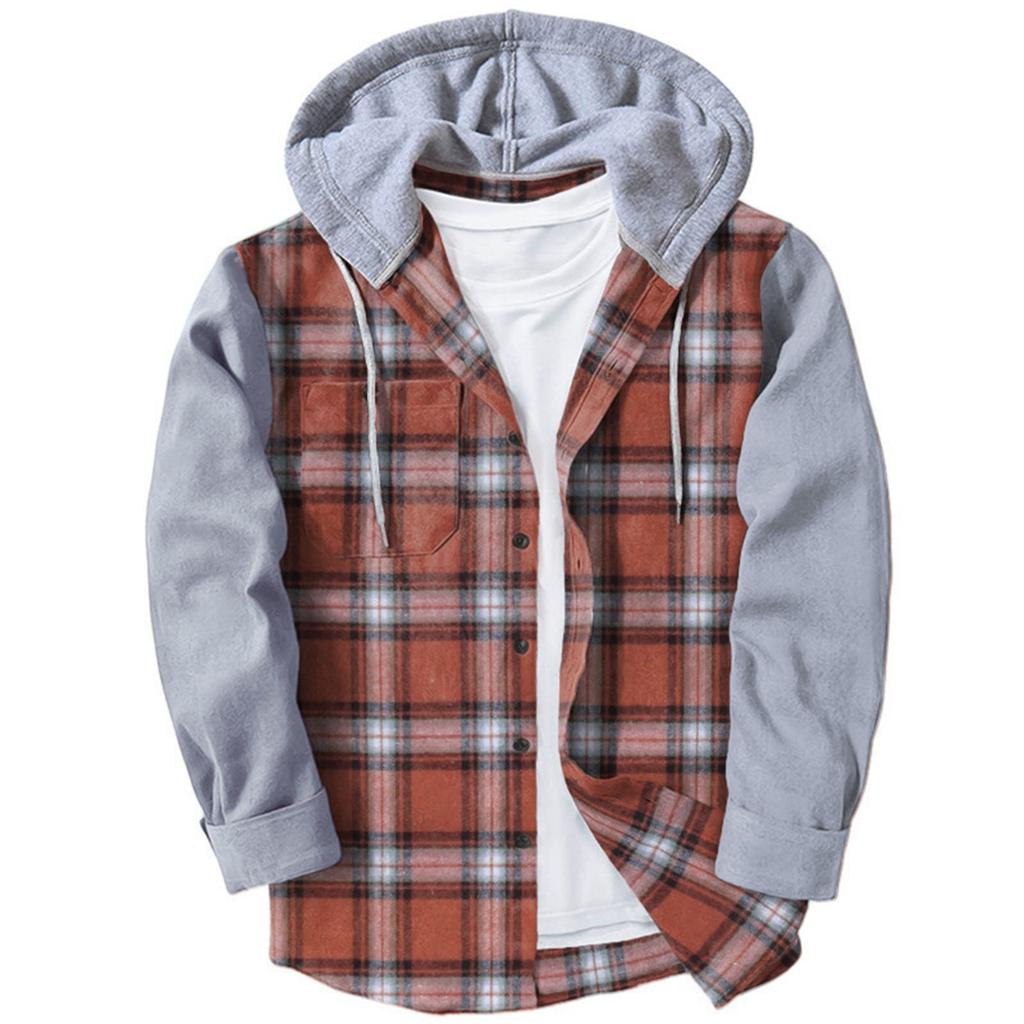 Men's Casual V-neck Knitted Fitted Shirt Jacket