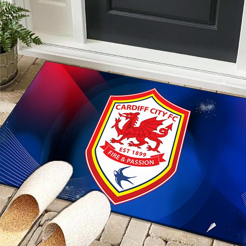 1PC rug Football Club Cardiff Carpet, Chair Rug,Area Rug for Office Bedroom living rooms bedroom, Doormat decor Christmas fan gifts