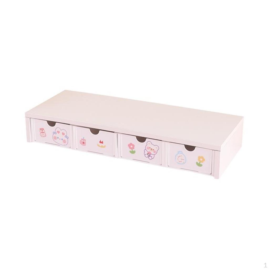 Display Stand Riser, Desk Organizer with Drawer, Laptop Stand, Office Desktop Storage 1 Layer