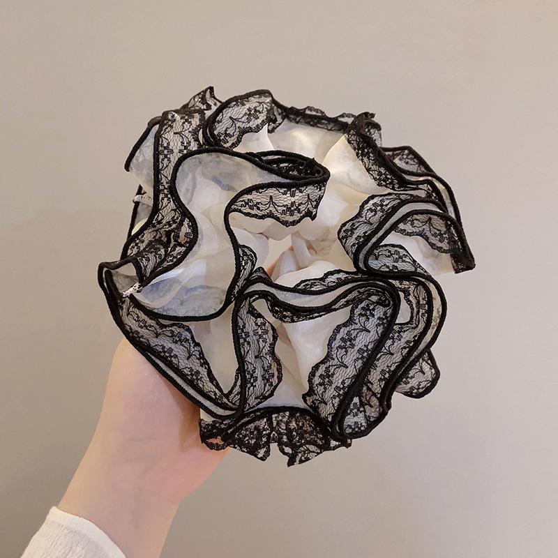 

Винтажные большие кружевные сетчатые резинки для волос Женские эластичные шифоновые резинки для хвоста Веревка для волос Резинки для волос Головные уборы Аксессуары для волос