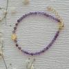 1pc 3MM Handmade Natural Stone Amethyst Beads With Heart Stretchable Bracelets For Women Jewelry Gift