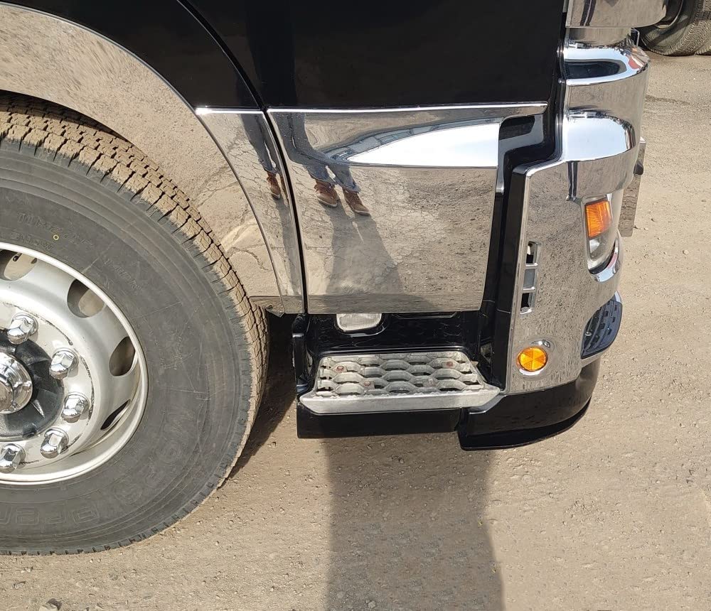 Chrome Step Covers for Hino 17 Set and Truck Exterior Parts Profia, Two-Piece (Left Right) - Accessories,