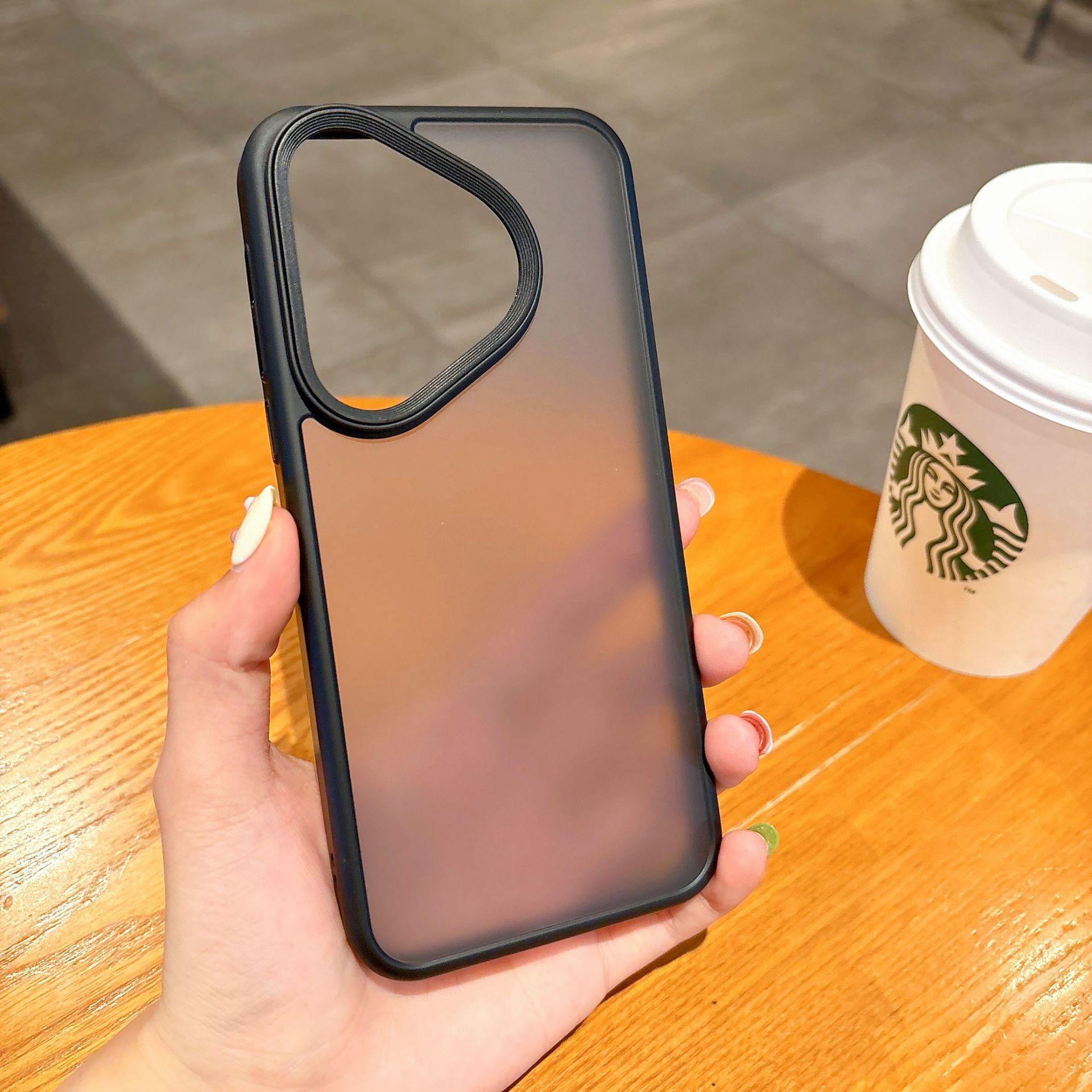 

Suitable for Huawei Pura70 Phone Case with A Matte Skin Feel, P70pro Full Package Anti-drop, and P70ultra Semi-transparent Protective Case Pura70 чорний