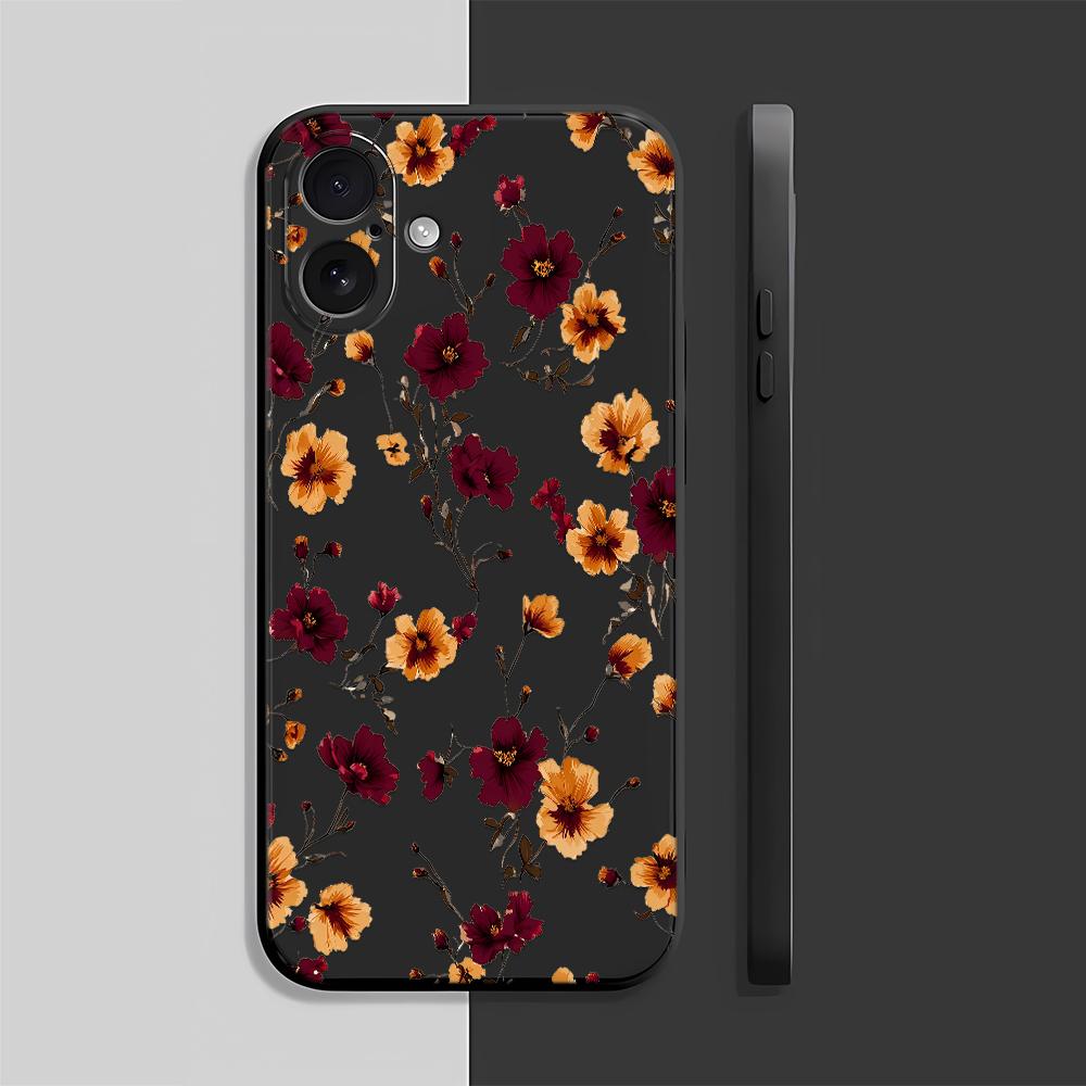 Small Floral Pattern IPhone 17 16 13 15 11 12 14 17 Pro Max Air 7 8 Shockproof Transparent Cover Silicone Soft Funda