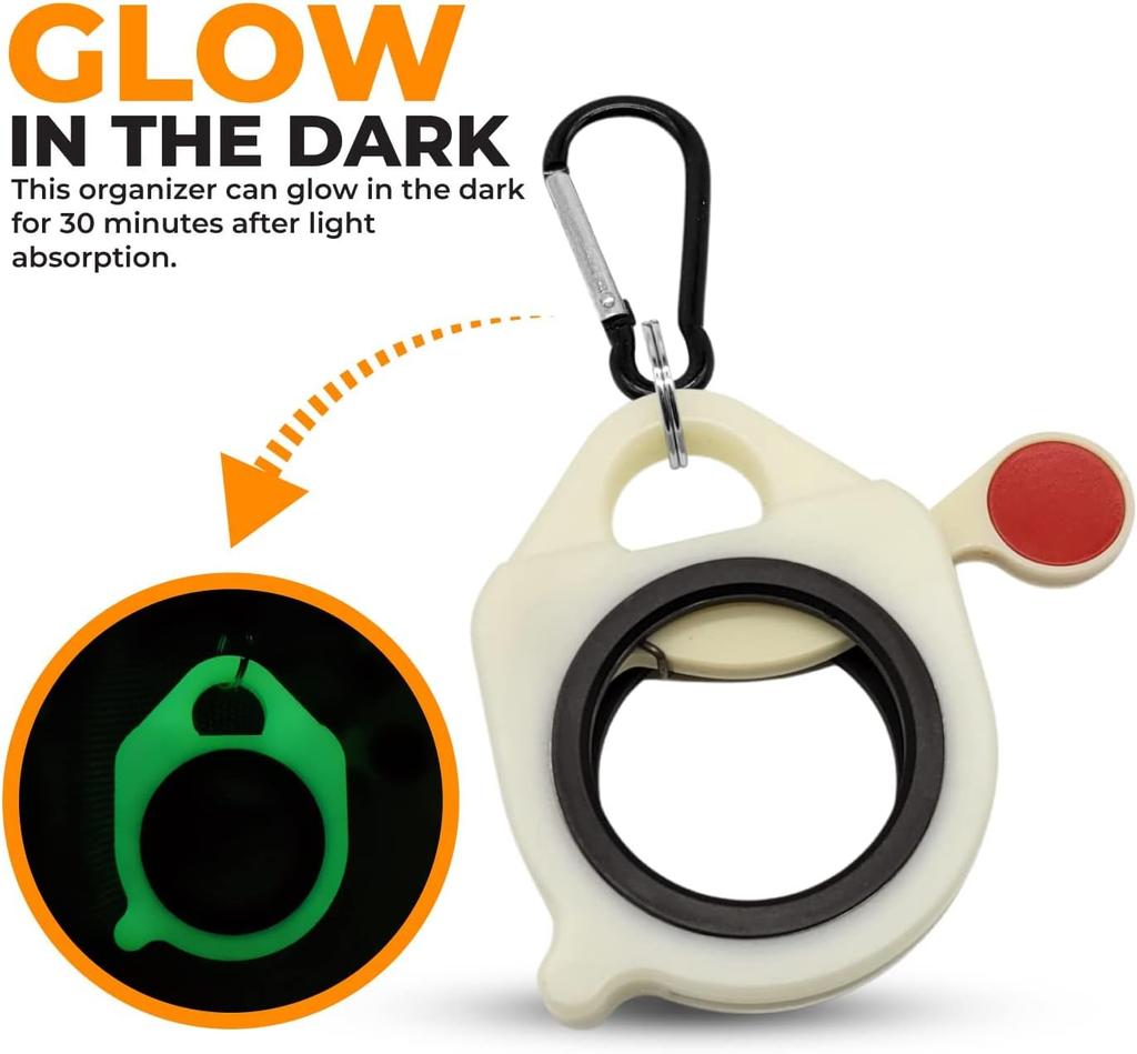 Reißverschluss-Kabelbinder - Leichte Kunststoff-Kabelbinderhalterung, Wiederverwendbare Kabelbinder-Aufbewahrungstasche Fluoreszierend Effiziente Kabelverwaltung