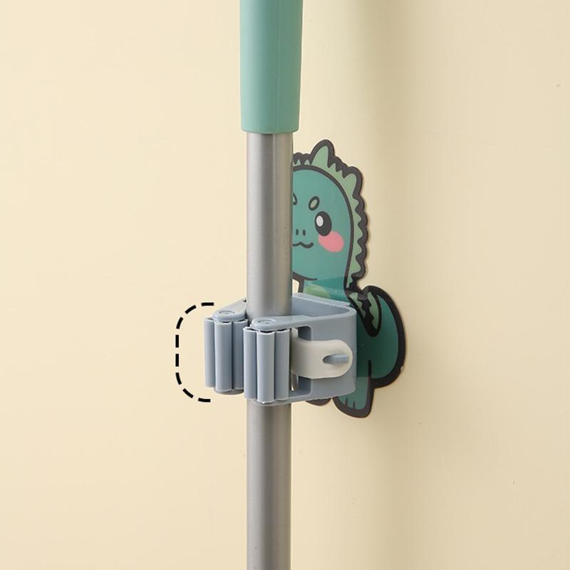 Self Adhesive Wall Mop Holder Brush Broom Organizer Rack Multi-Purpose Door Key Umbrella Hanger Hook Bathroom Toothbrush Storage